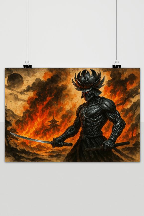 Póster Samurai Monster Warrior
