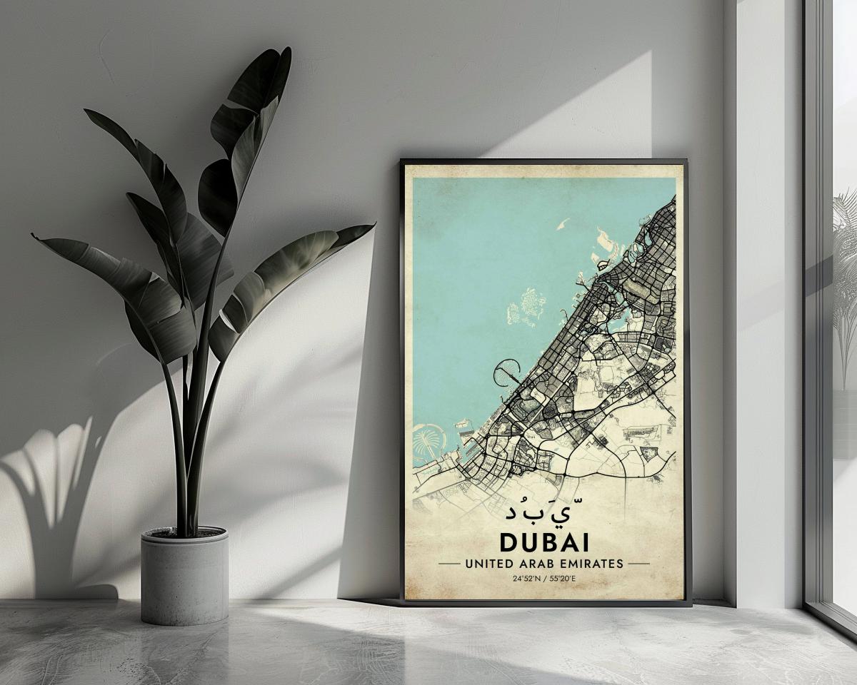 Dubai UAE Vintage poster van 25 Artstreet