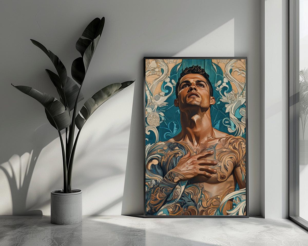 Cristiano Ronaldo Art Nouveau poster van 25 Artstreet