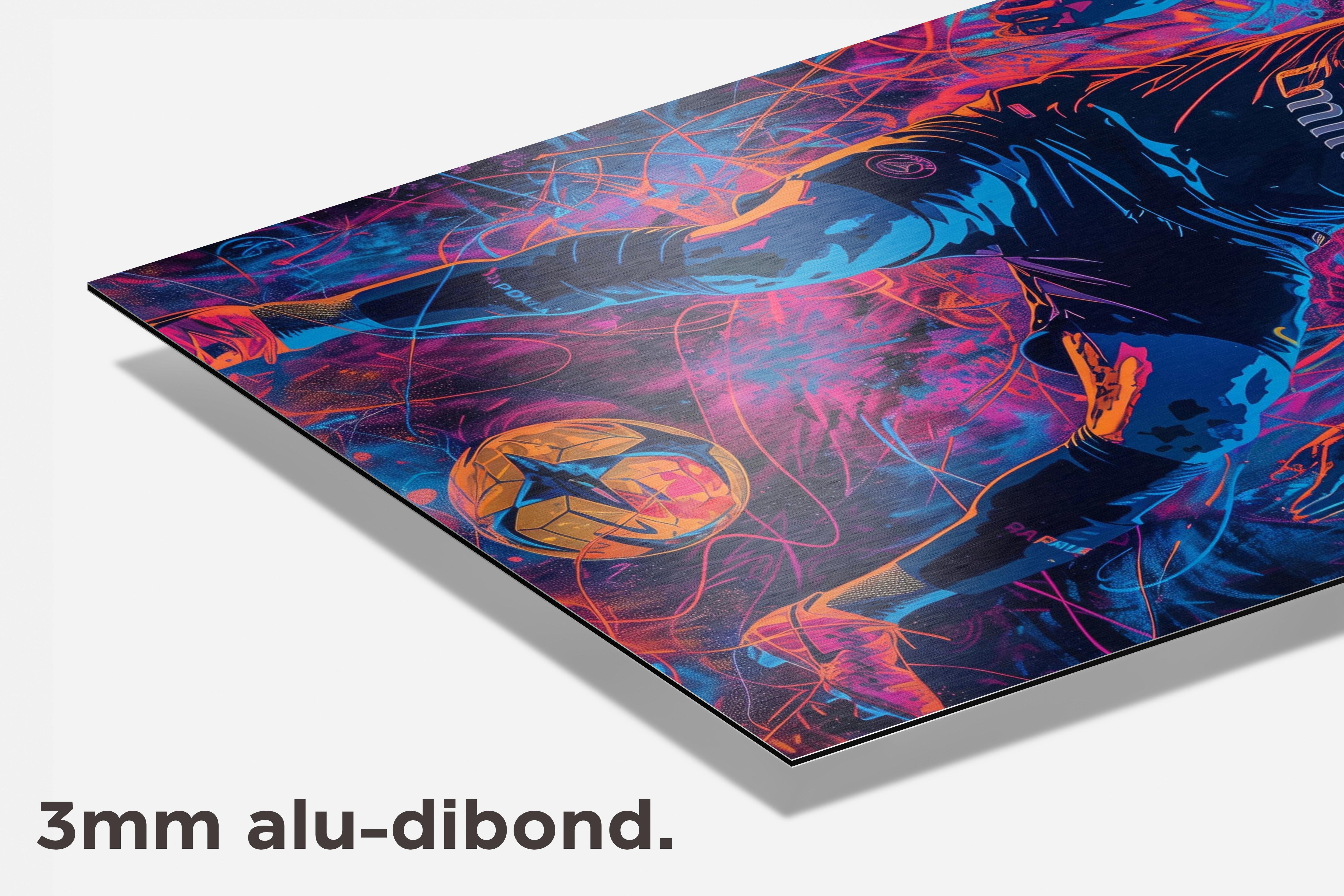 Kylian Mbappé Neon dibond detail