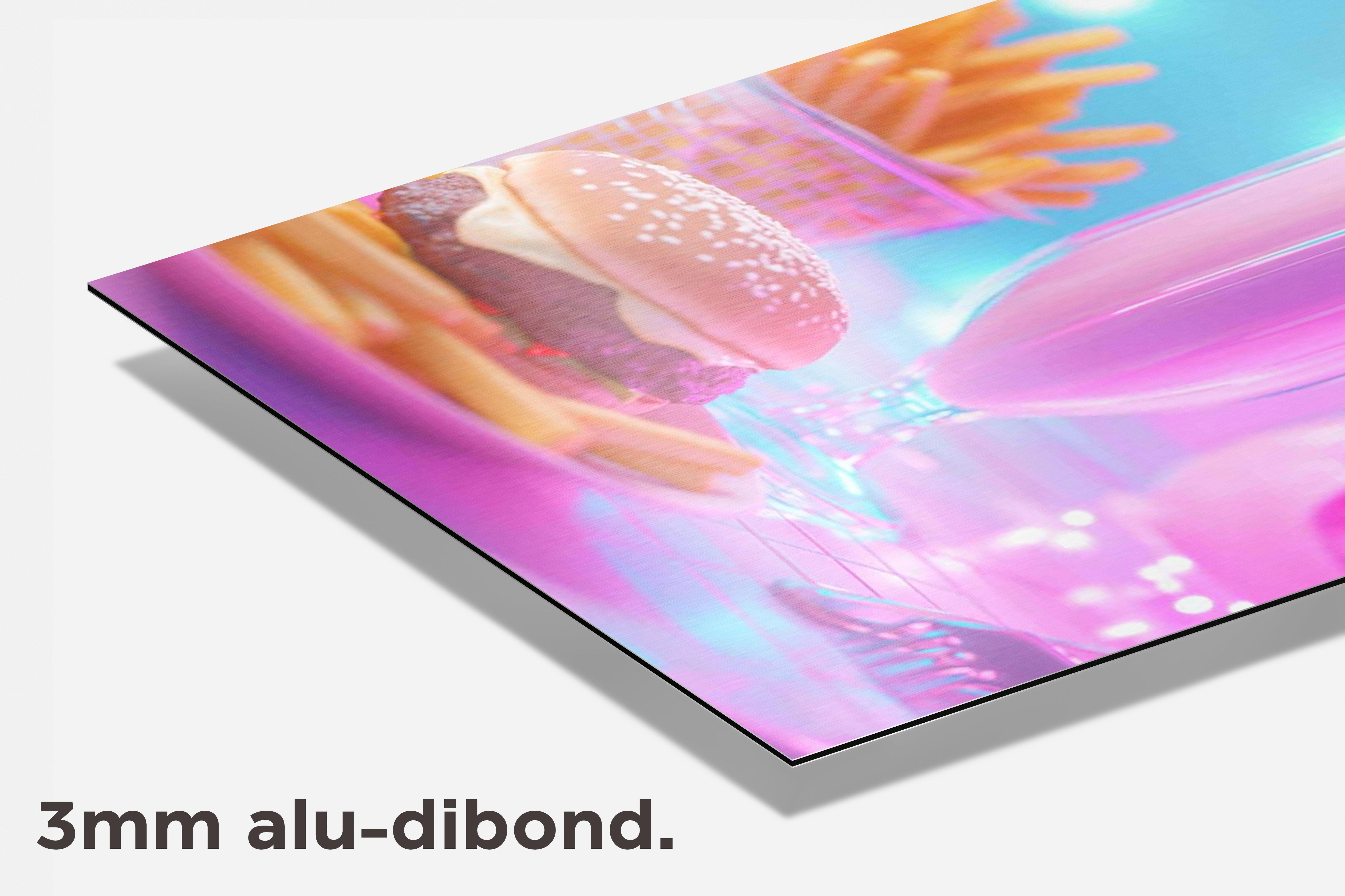 Milkshake Hamburger dibond detail