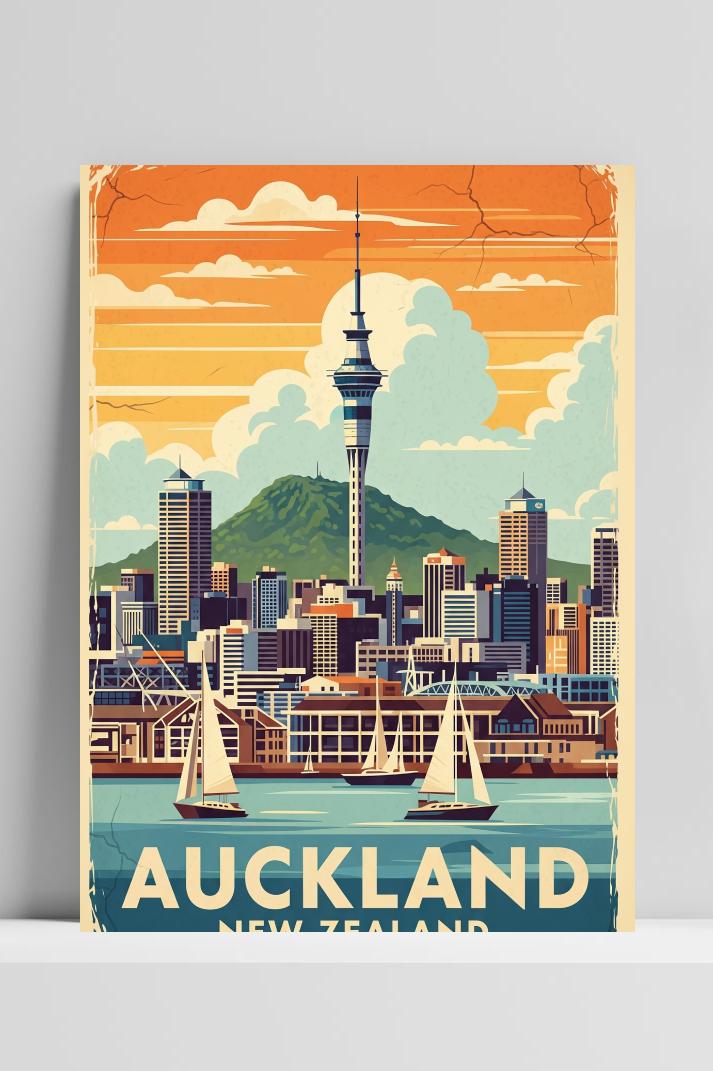 Auckland New Zealand Text op 3mm aluminium dibond