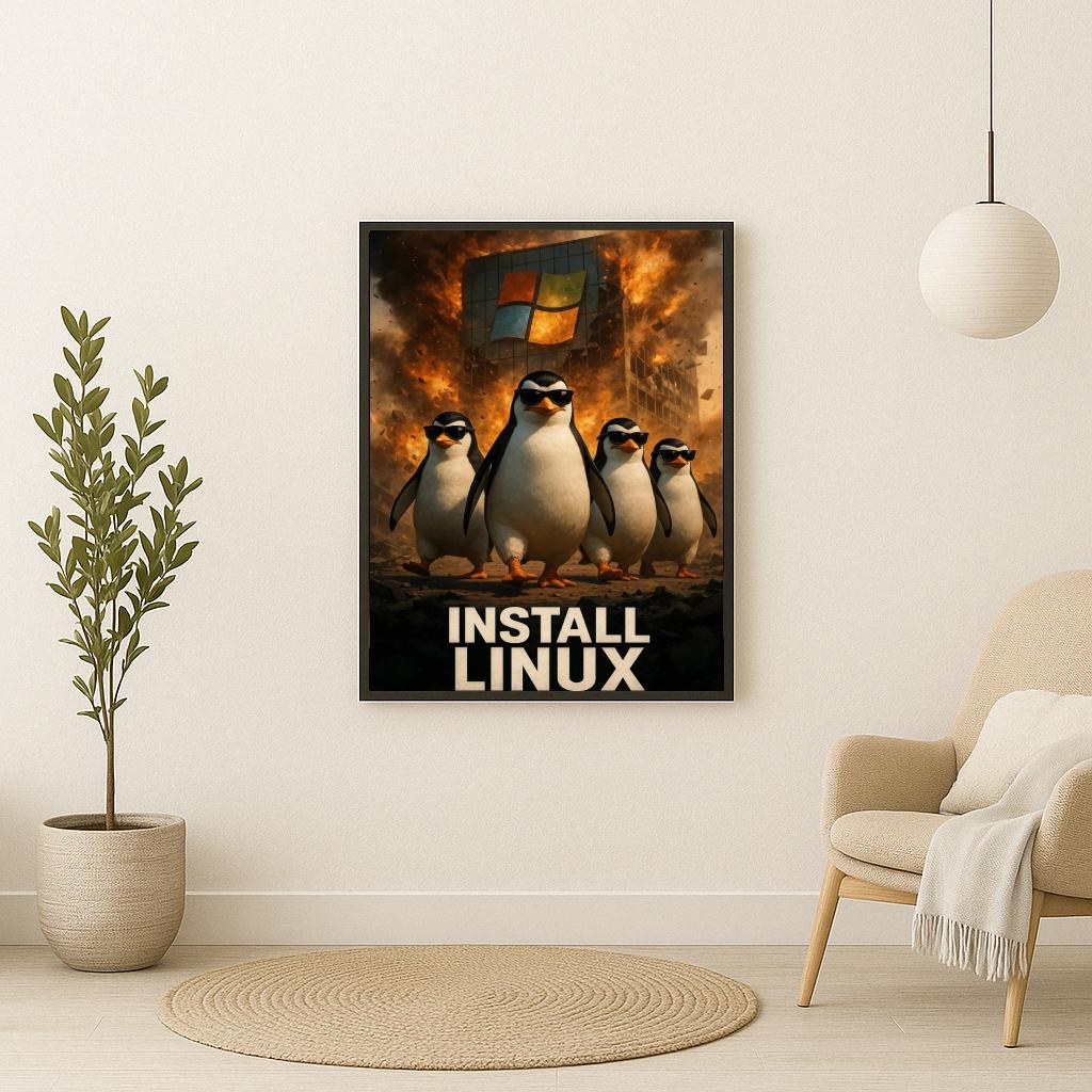 Penguin Linux Windows Logo poster sfeerbeeld 2
