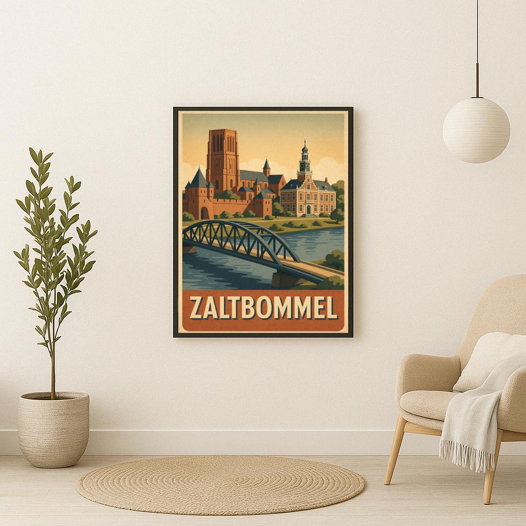 Zaltbommel Text Vintage poster sfeerbeeld 2