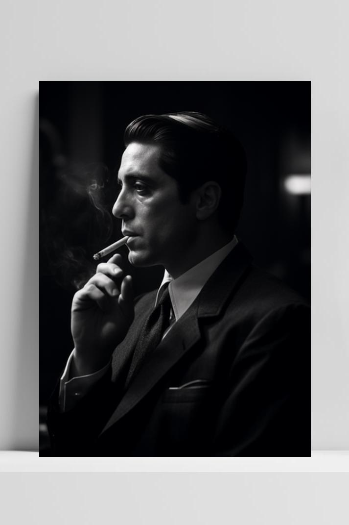 Michael Corleone op 3mm aluminium dibond
