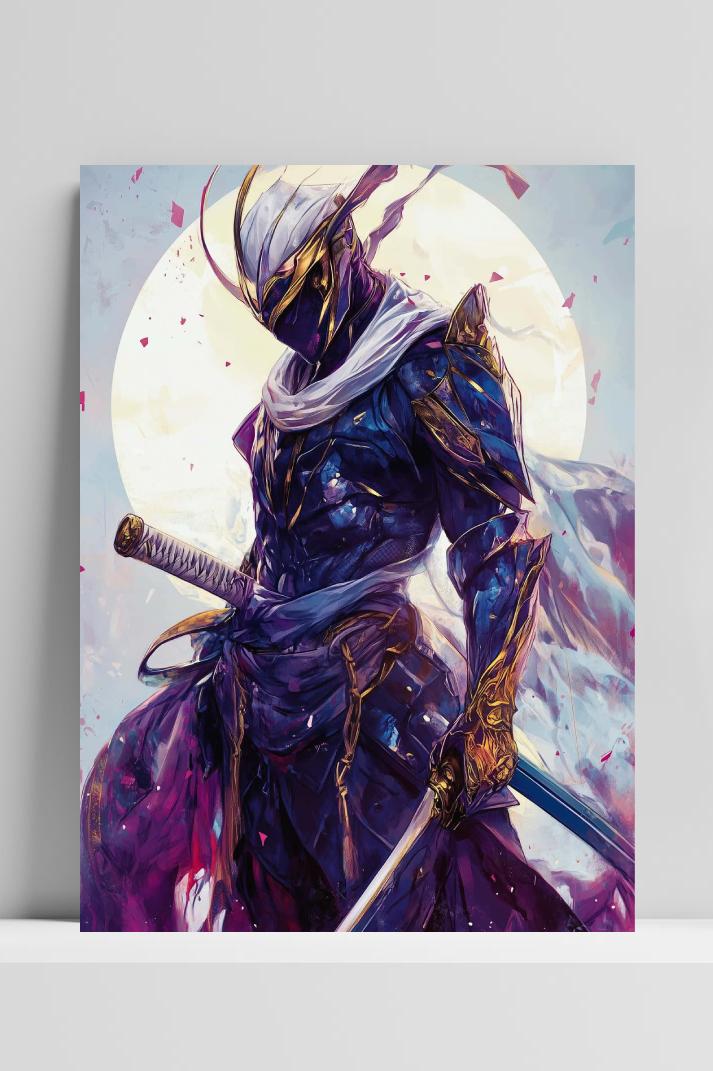 Warrior Fantasy op 3mm aluminium dibond