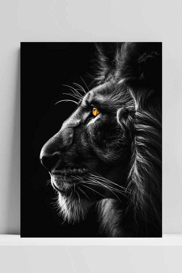 Zwarte Leeuw Oranje op 3mm aluminium dibond