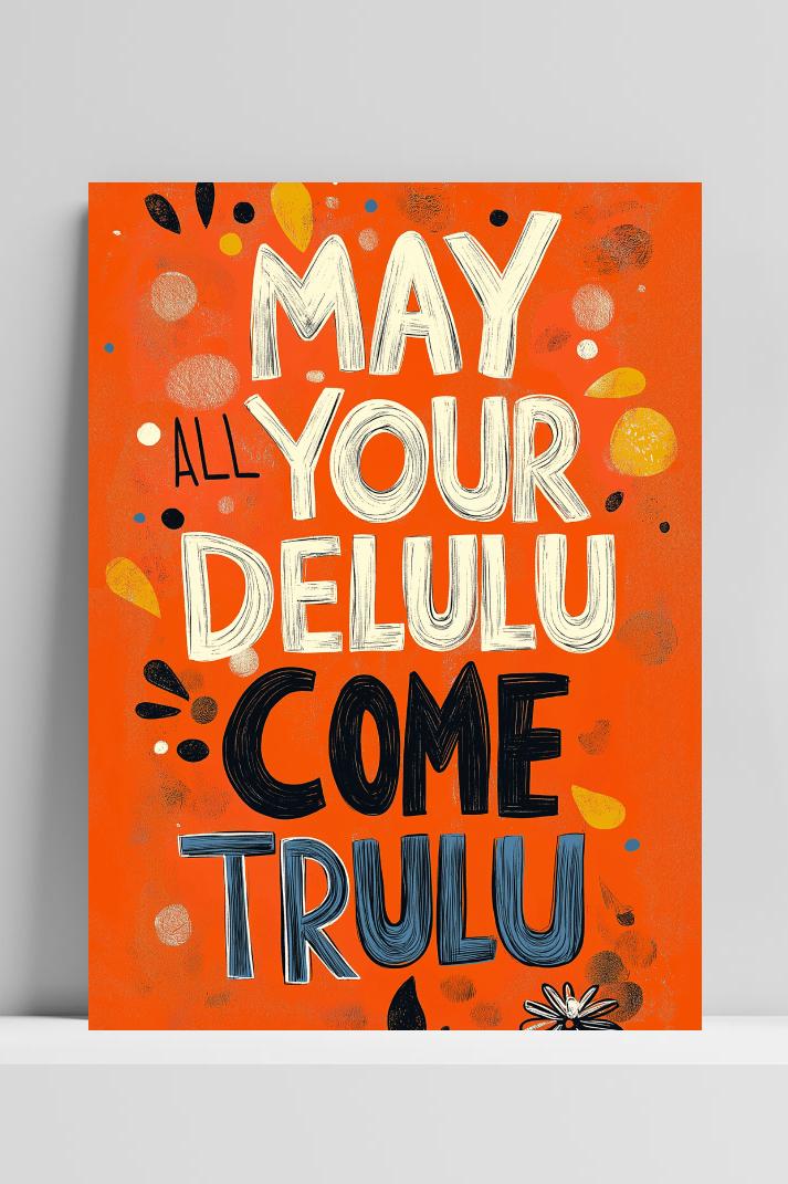 Delulu Come Trulu op 3mm aluminium dibond