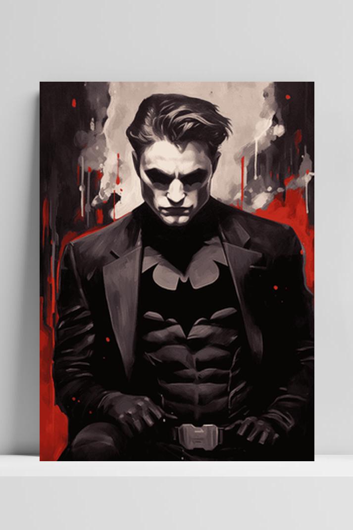 Batman Poster Robert Pattinson op 3mm aluminium dibond