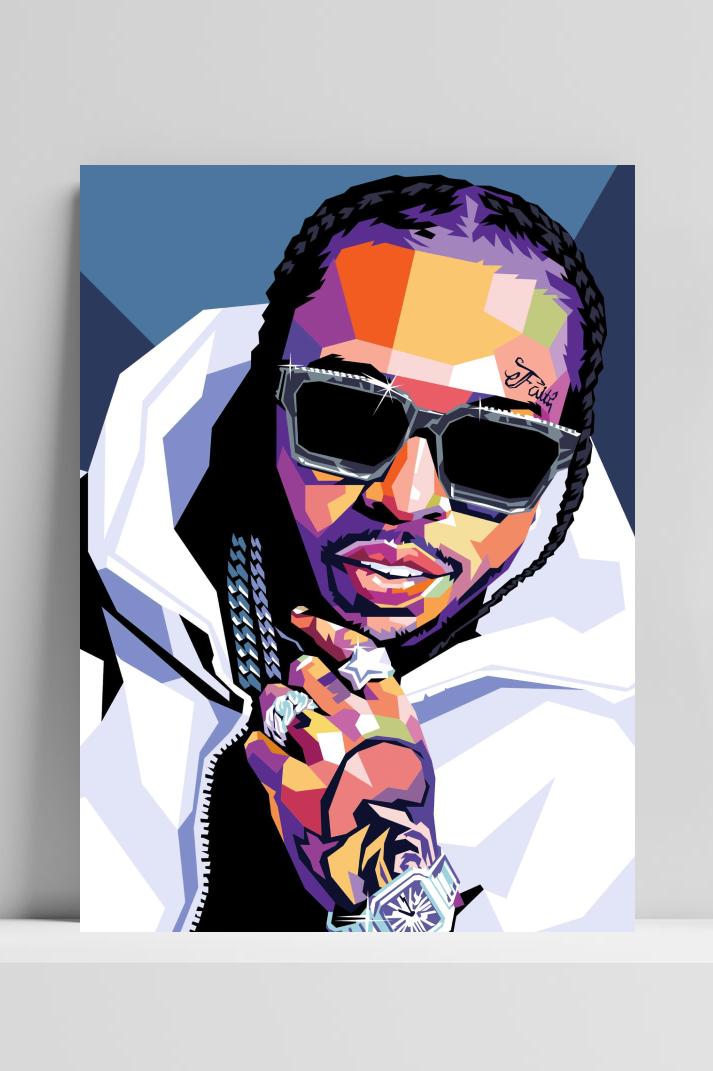 Pop Smoke Pop Art op 3mm aluminium dibond