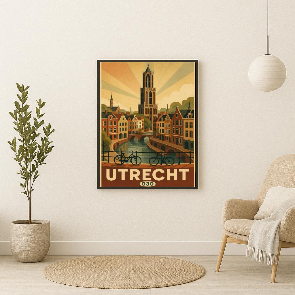 Utrecht Netherlands Vintage Text poster sfeerbeeld 2