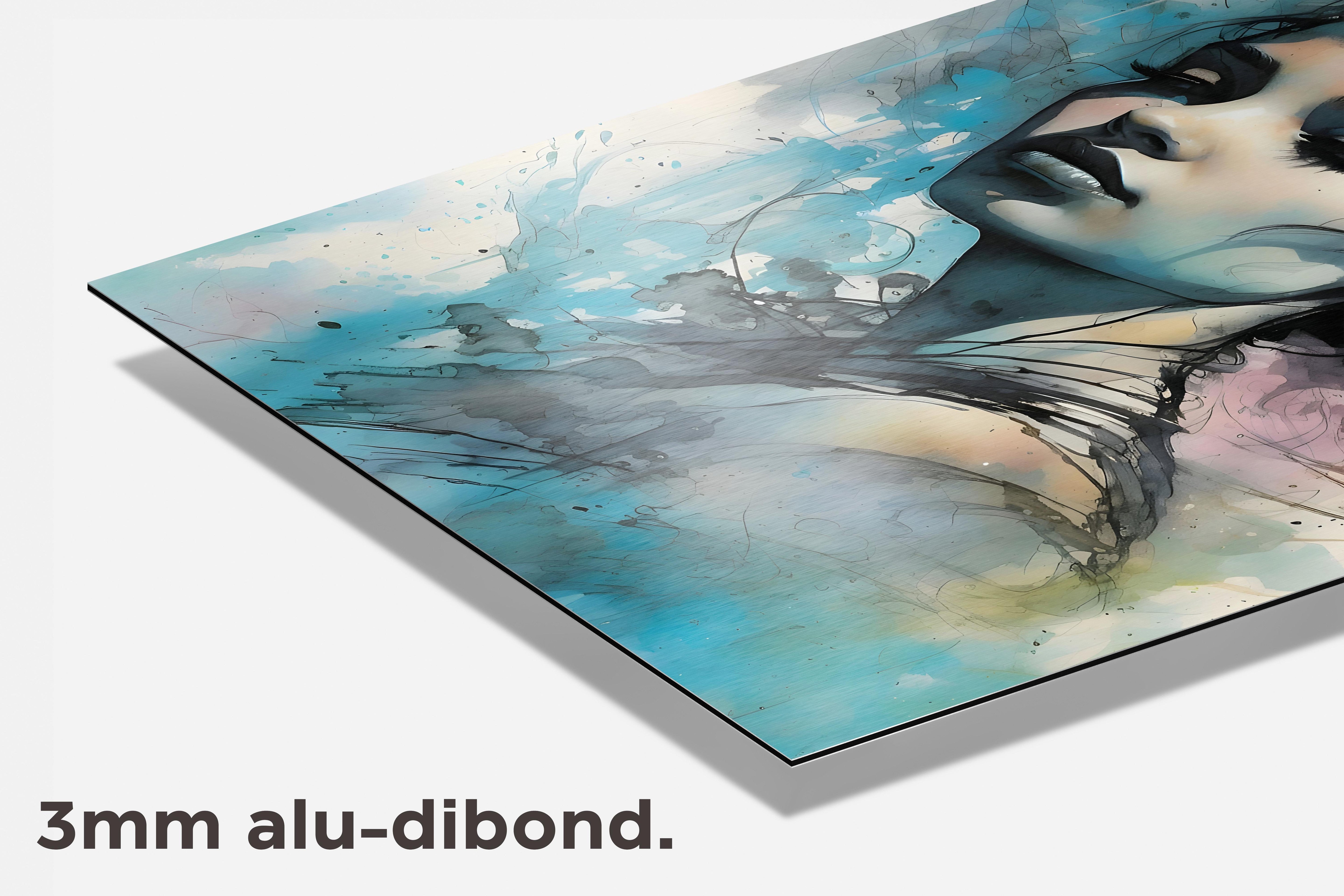 Vrouw in Verf dibond detail