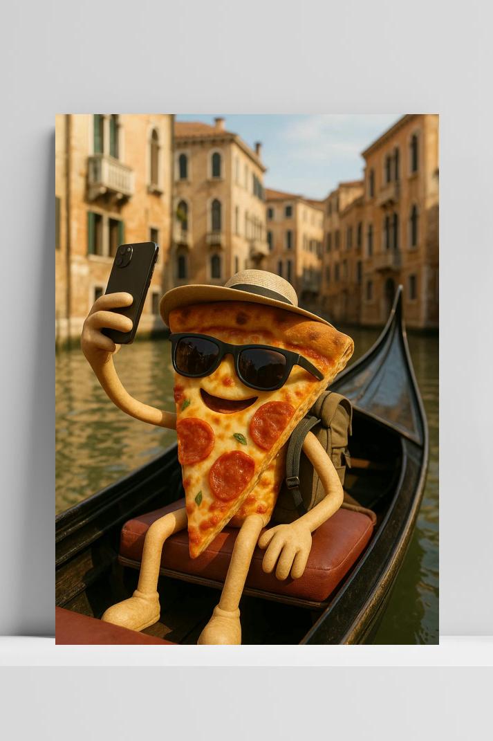 Pizza Gondola op 3mm aluminium dibond