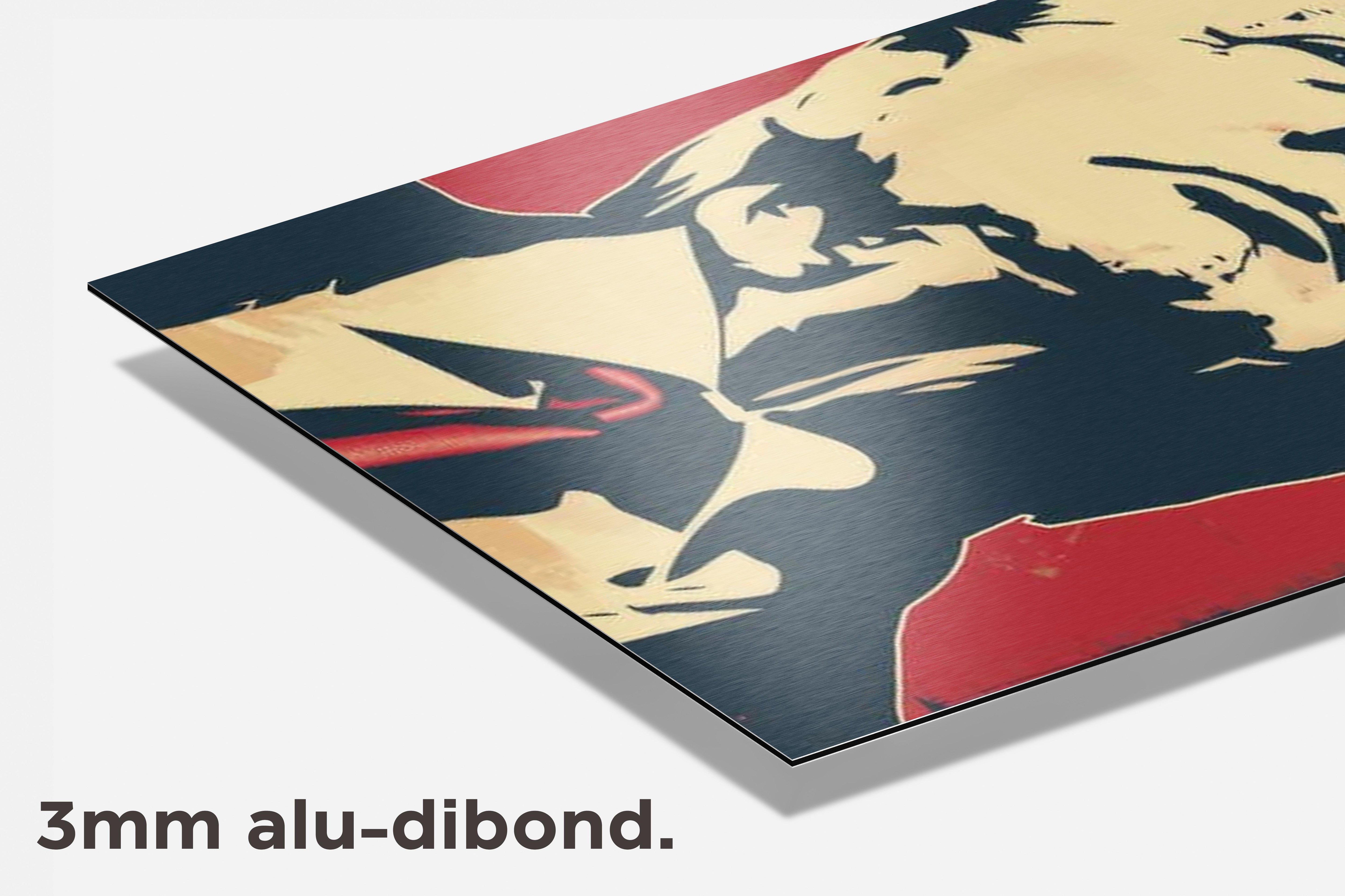 Donald Trump Pop Art Rood dibond detail