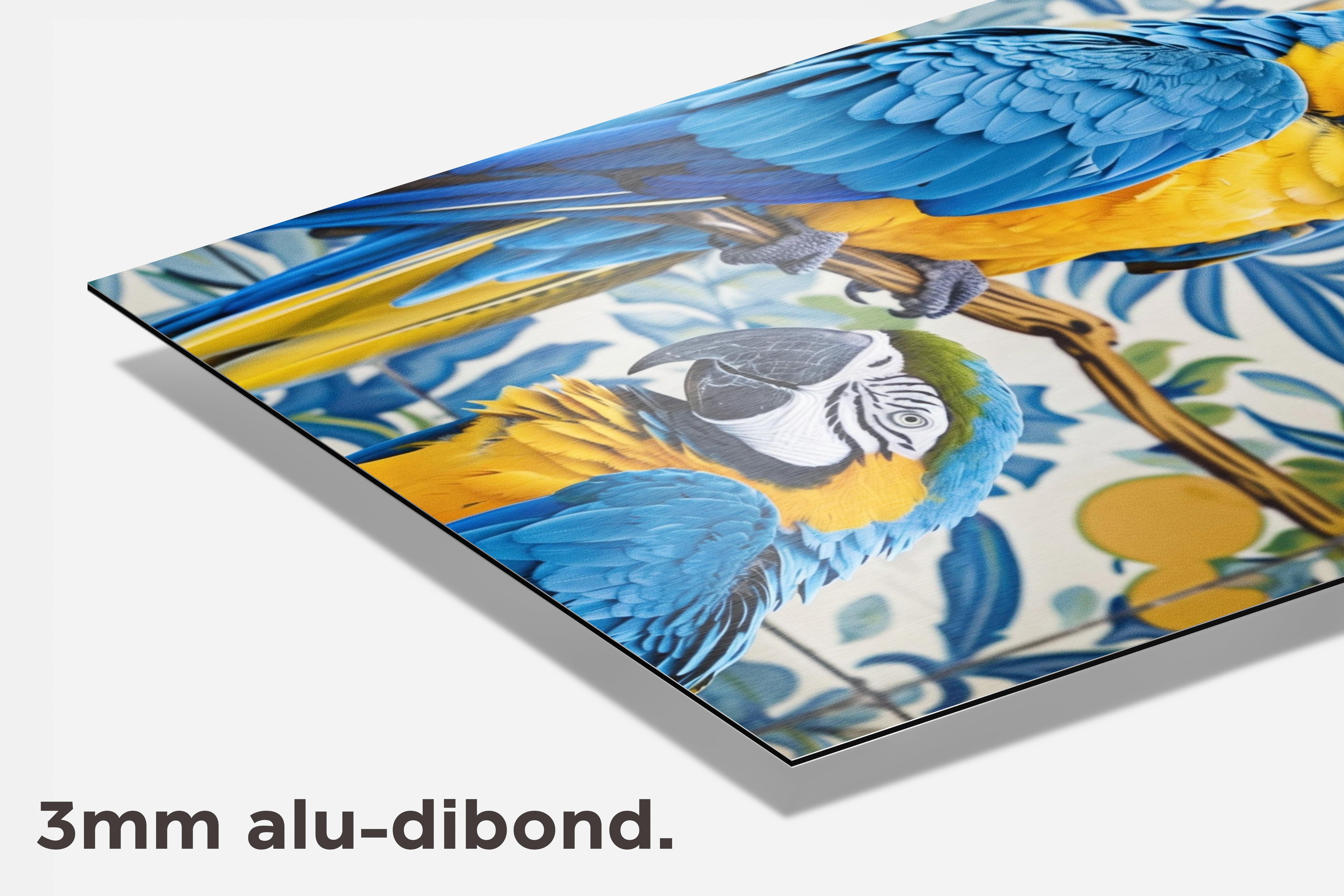 Papegaaien dibond detail