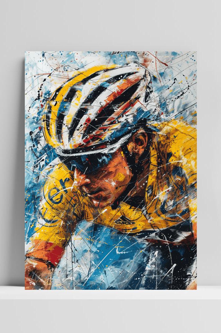 Lance Armstrong Tekening op 3mm aluminium dibond