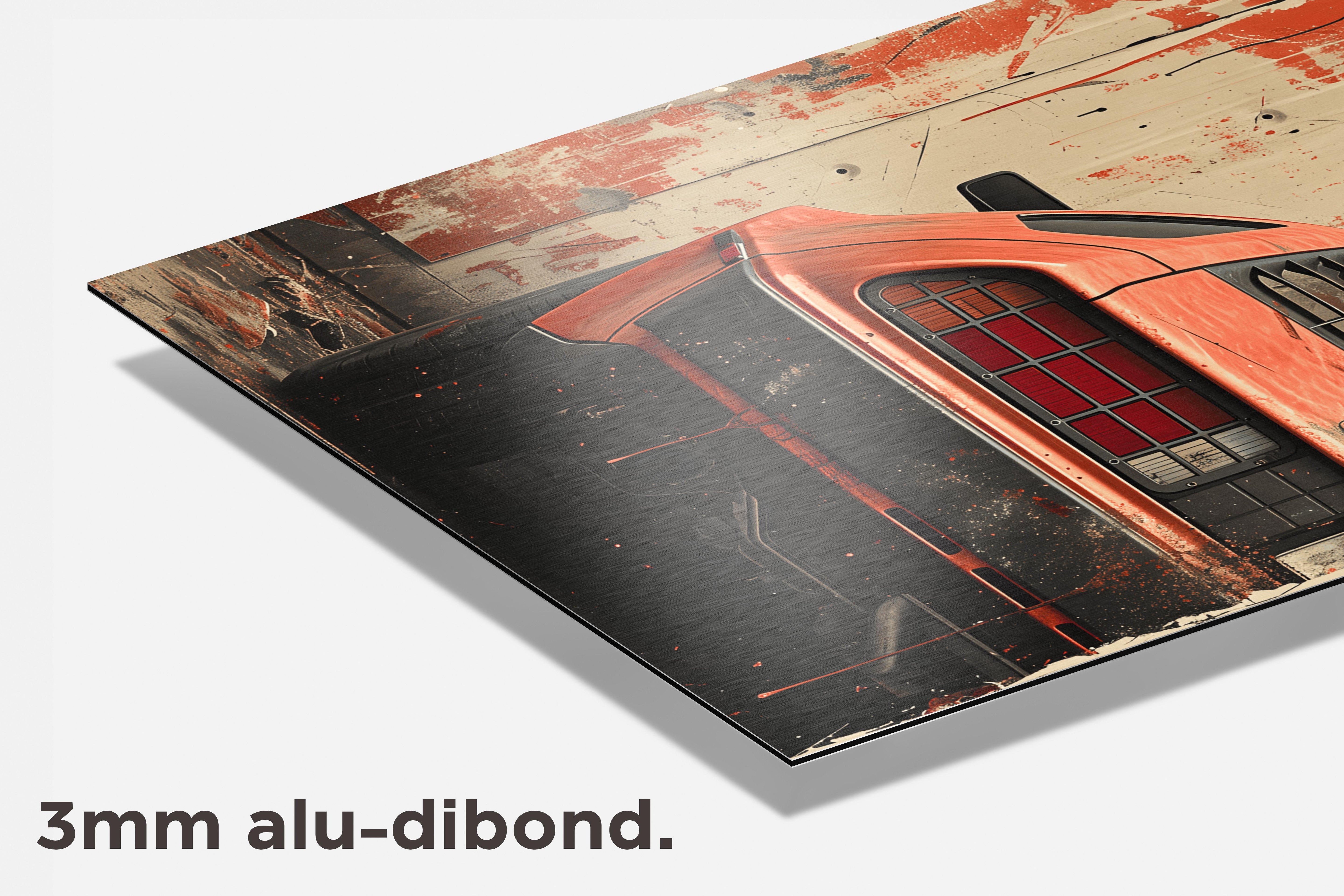 Vintage Delorean dibond detail