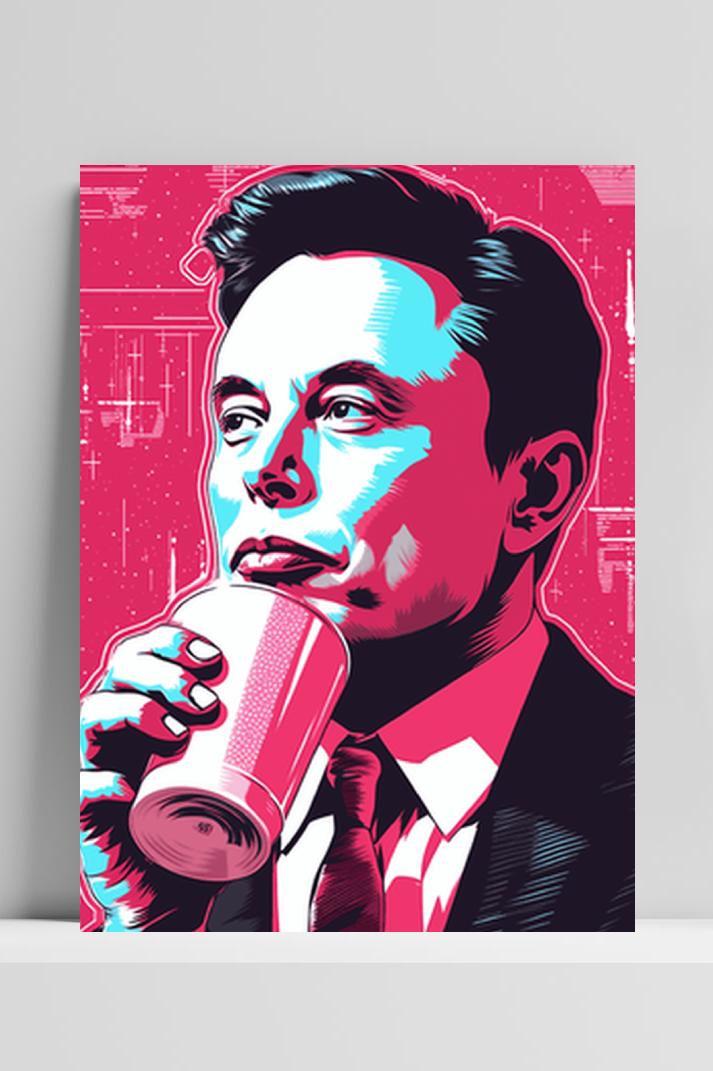 Elon Musk Poster op 3mm aluminium dibond
