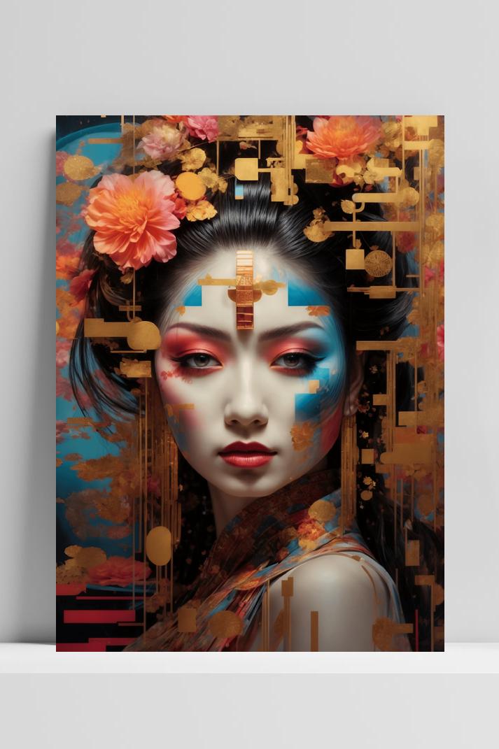 Geisha Goud op 3mm aluminium dibond