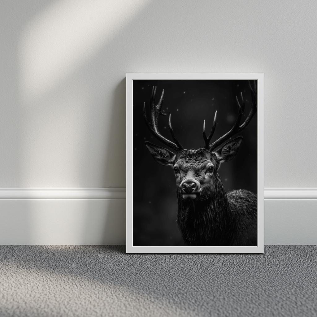 Deer B&W poster sfeerbeeld 3
