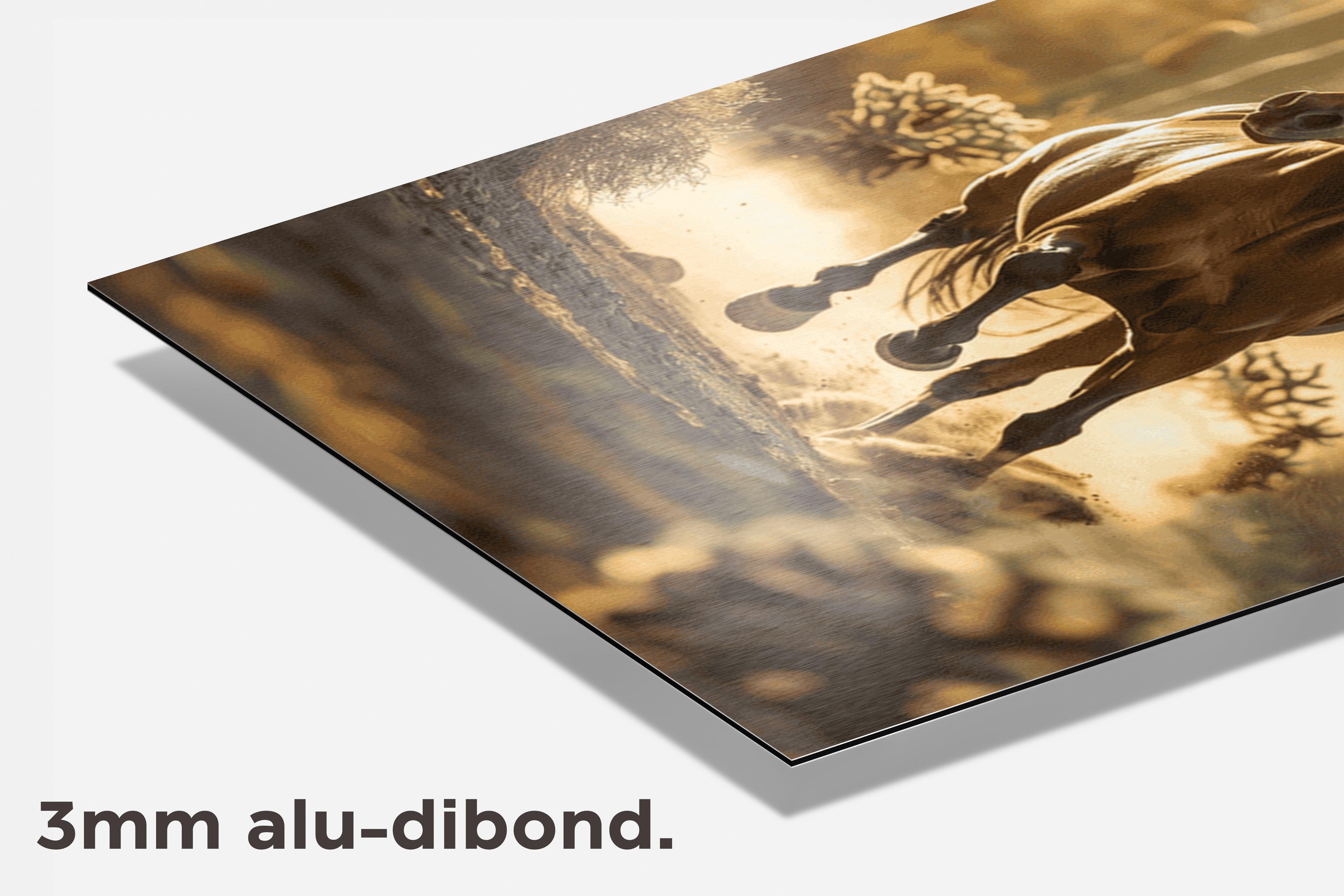 Paard Rennen dibond detail