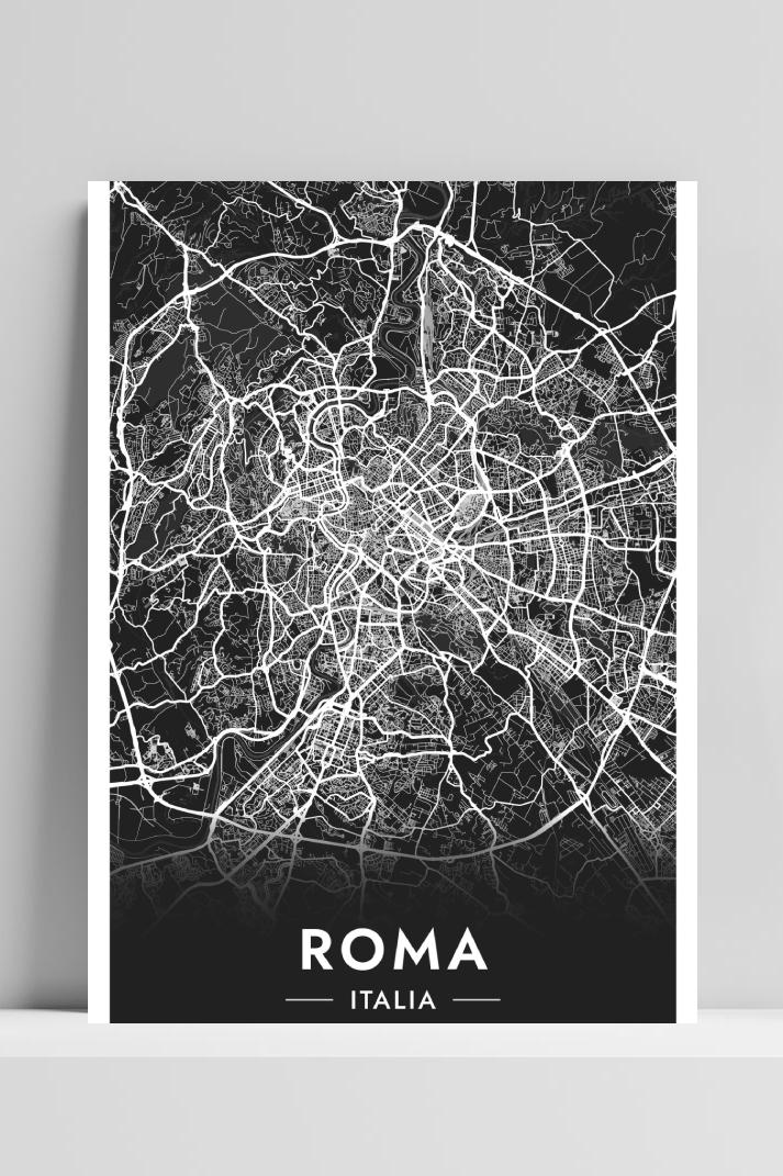Rome Map op 3mm aluminium dibond