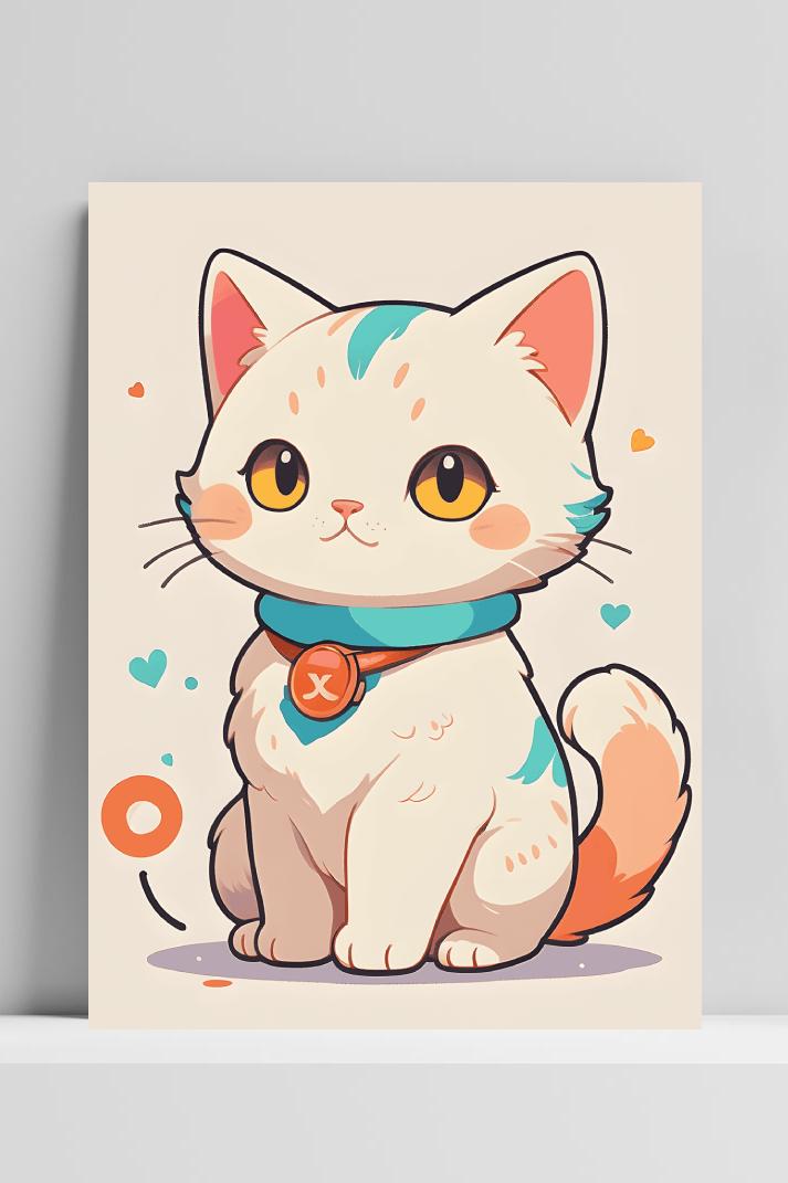 Schattige Kat op 3mm aluminium dibond