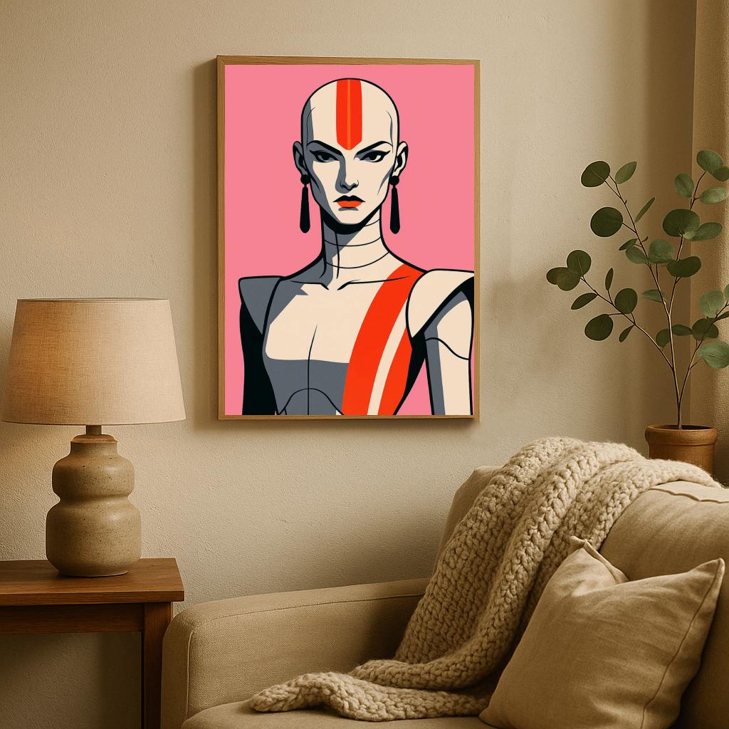 Woman Cyborg Cartoon poster sfeerbeeld 2