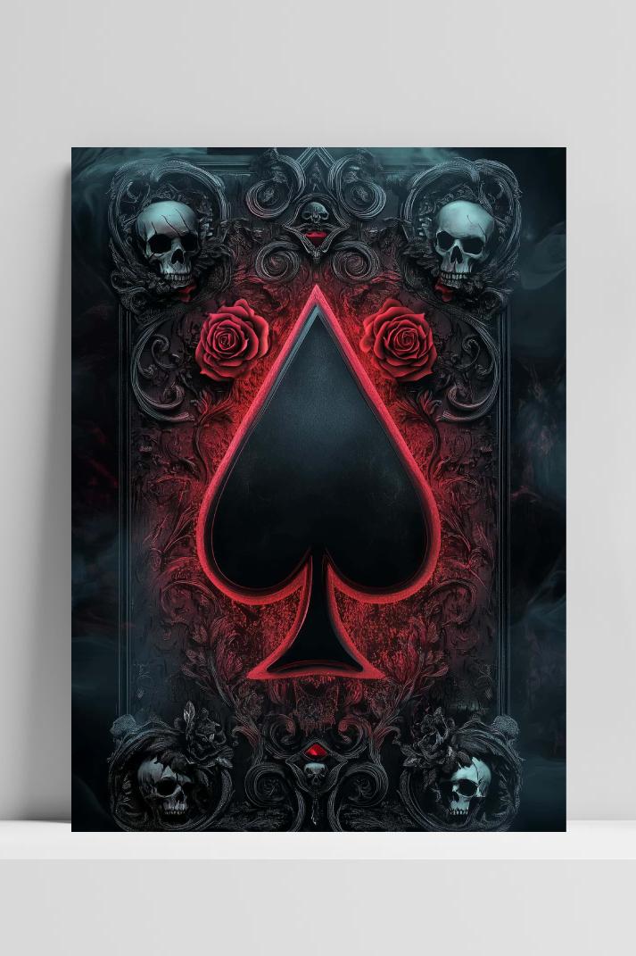 Spade Skull Gothic op 3mm aluminium dibond