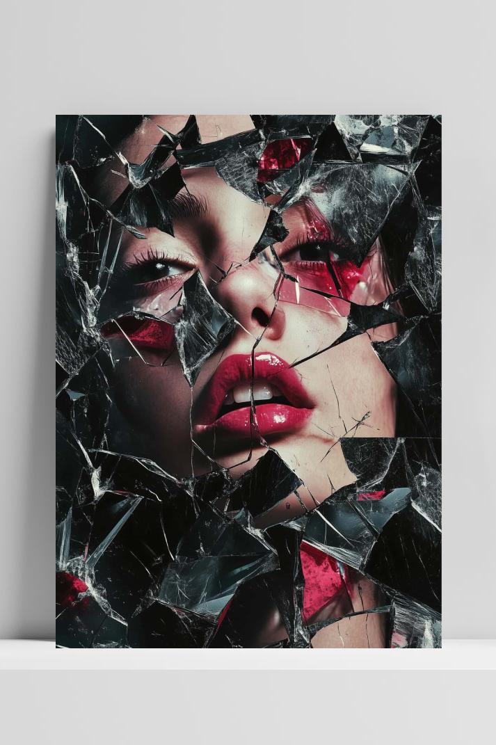 Glass Portrait op 3mm aluminium dibond