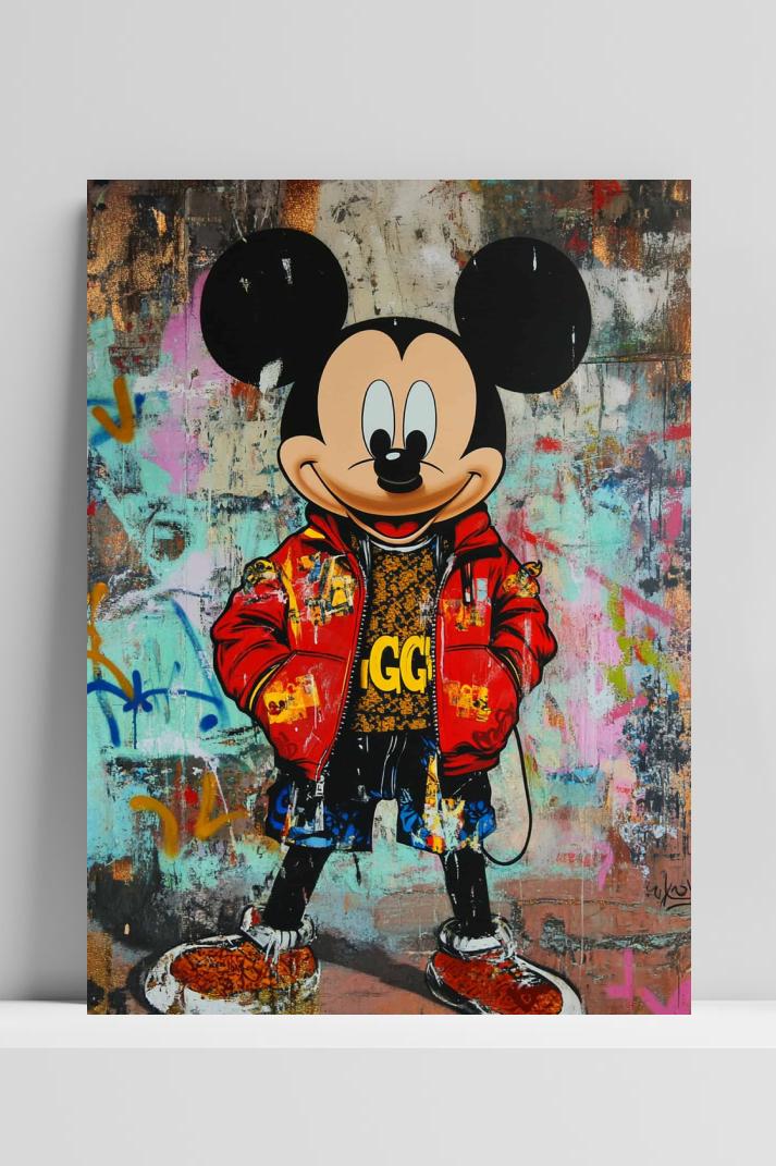 Mickey Mouse op 3mm aluminium dibond
