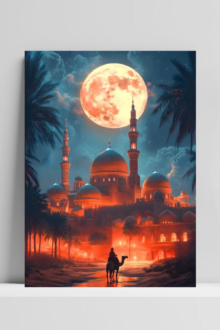 Moskee Kameel op 3mm aluminium dibond