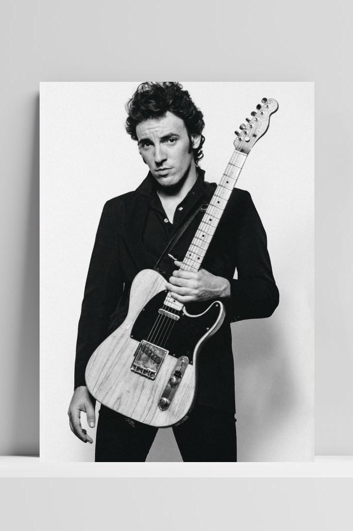 Bruce Springsteen op 3mm aluminium dibond