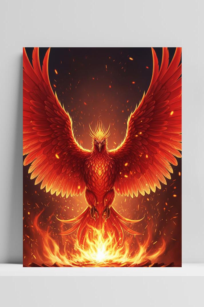 Phoenix Bird op 3mm aluminium dibond