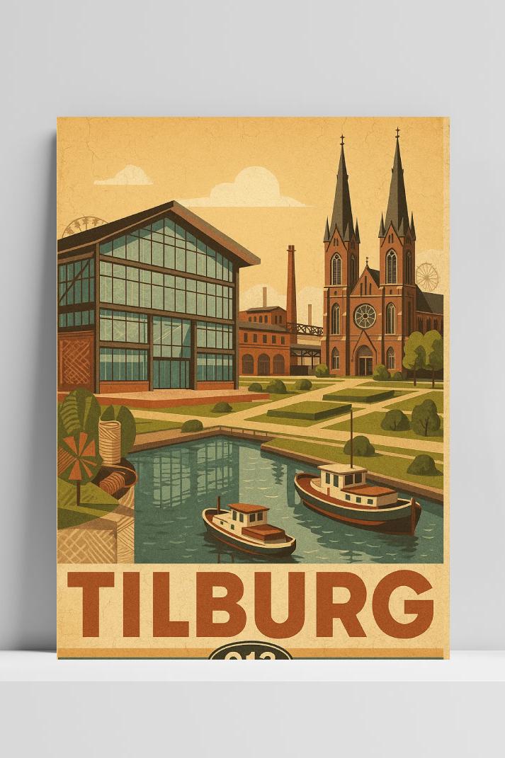Tilburg Netherlands Vintage Text op 3mm aluminium dibond