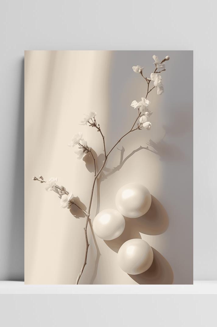 Parels en Bloemen op 3mm aluminium dibond