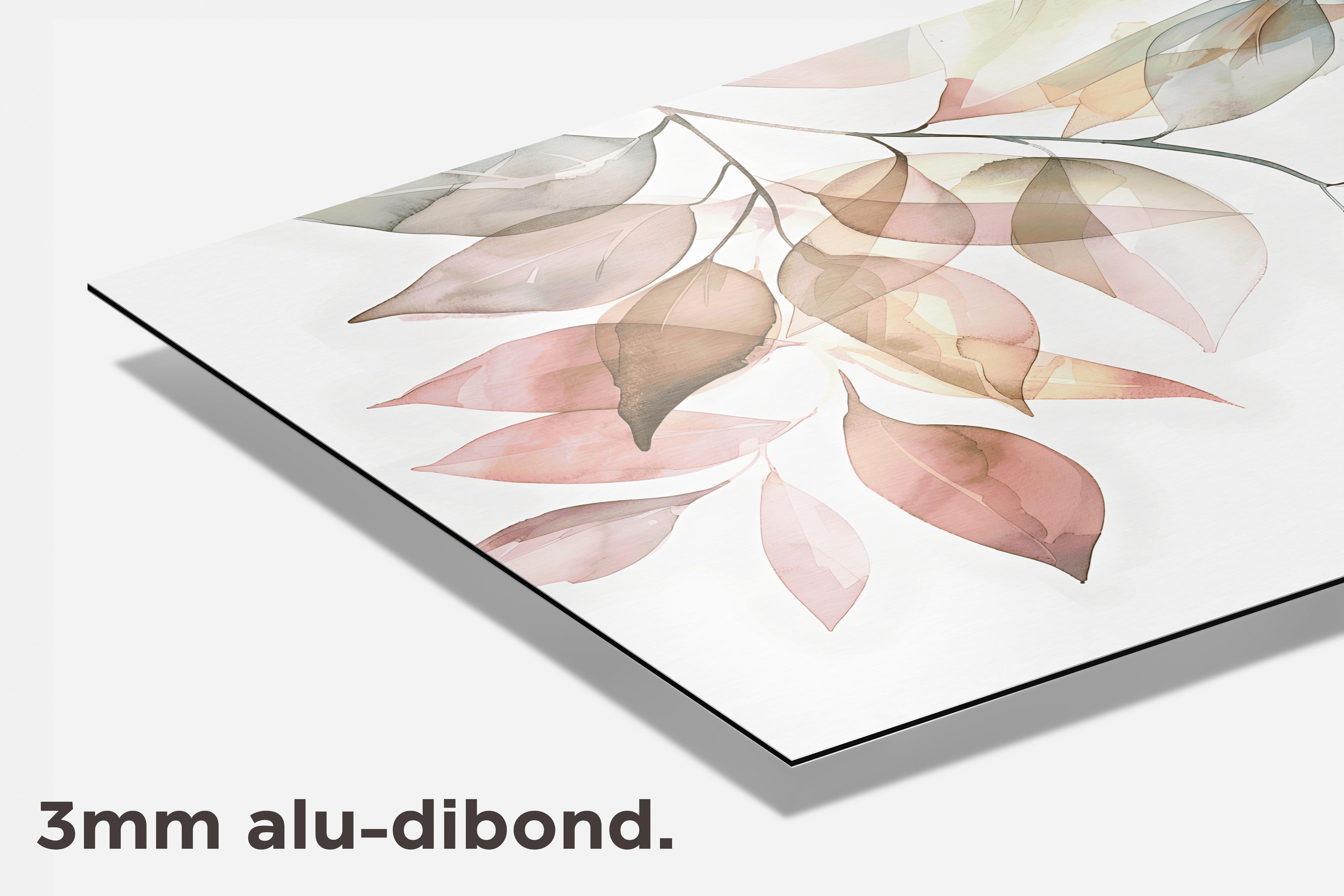 Aquarel Bladeren dibond detail