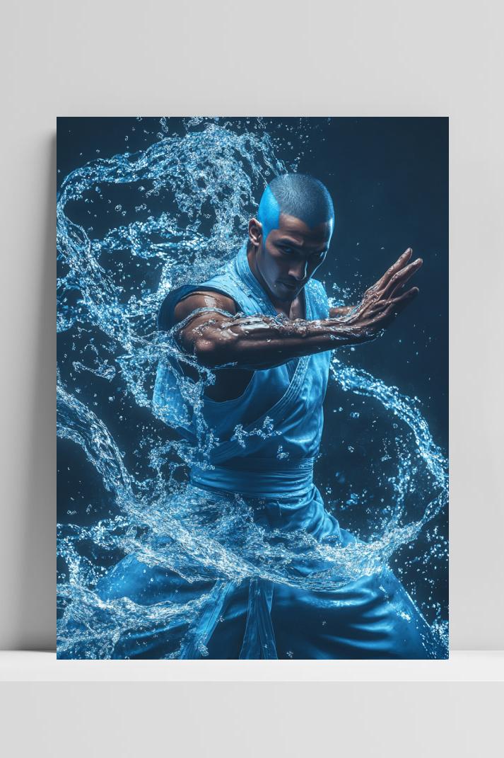 Martial Arts Water op 3mm aluminium dibond