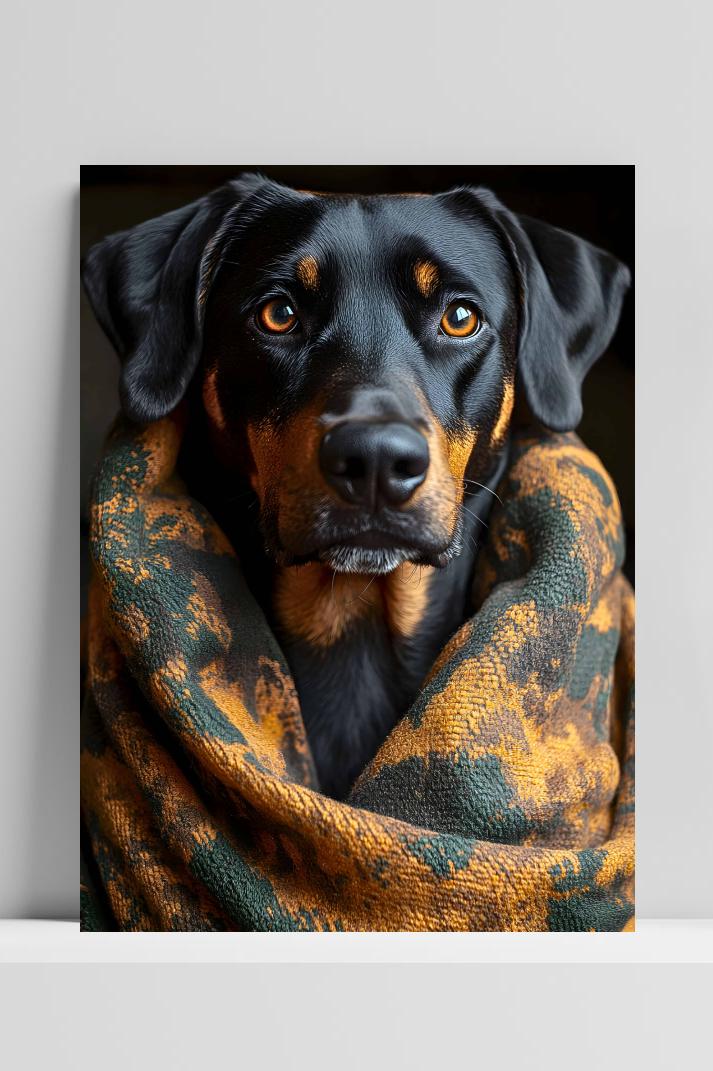 Hond Dekentje op 3mm aluminium dibond