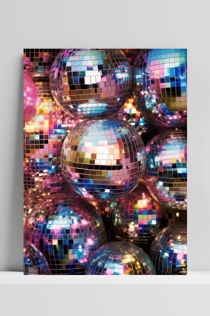 Discoballen op 3mm aluminium dibond