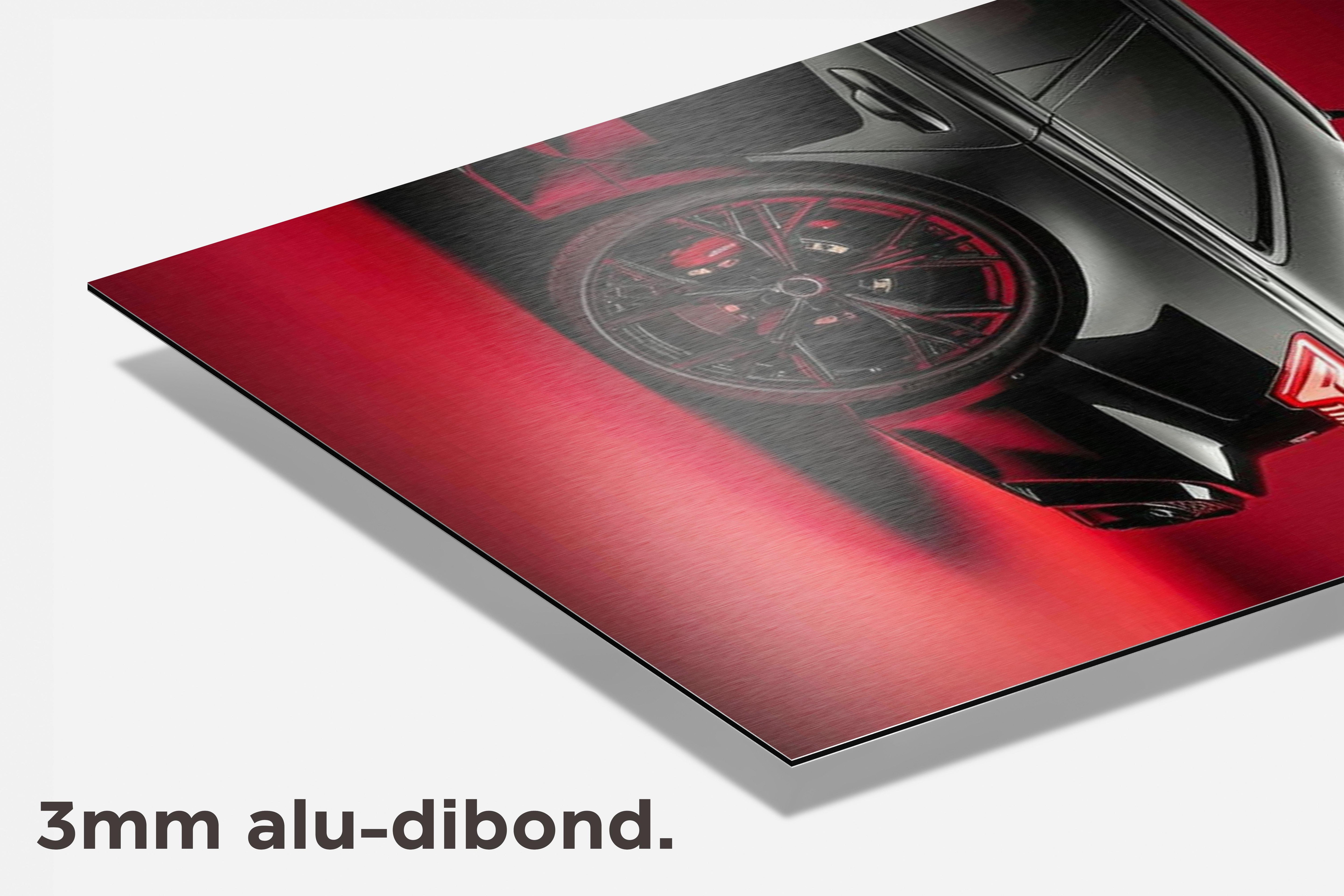 Achterkant Auto dibond detail