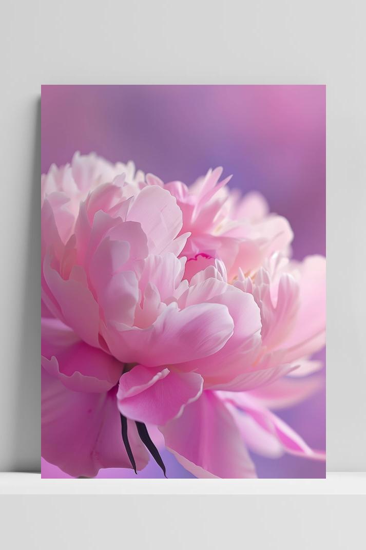 Pioenroos op 3mm aluminium dibond