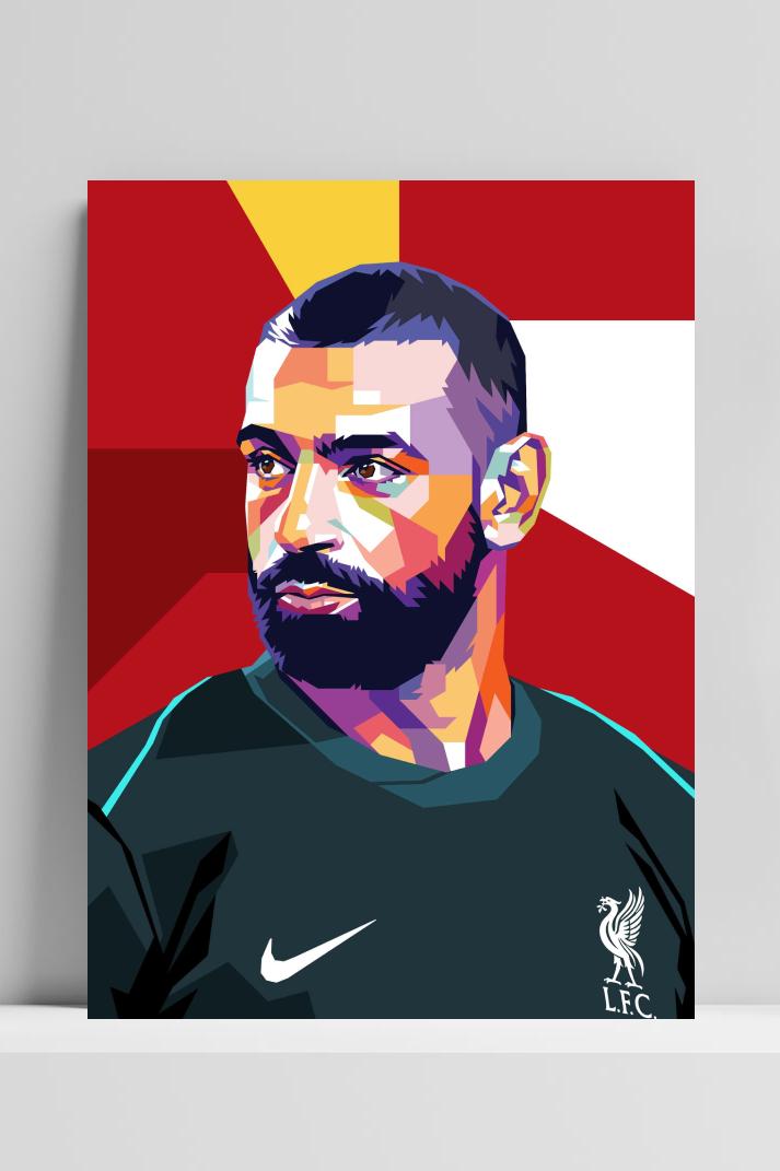 Mohamed Salah Red op 3mm aluminium dibond