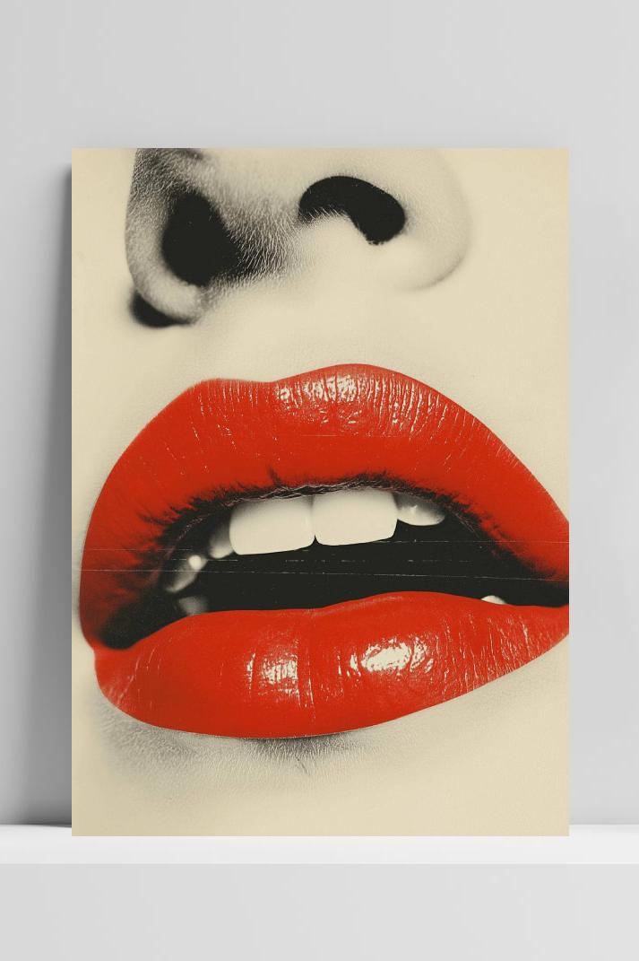 Rode Lippen op 3mm aluminium dibond