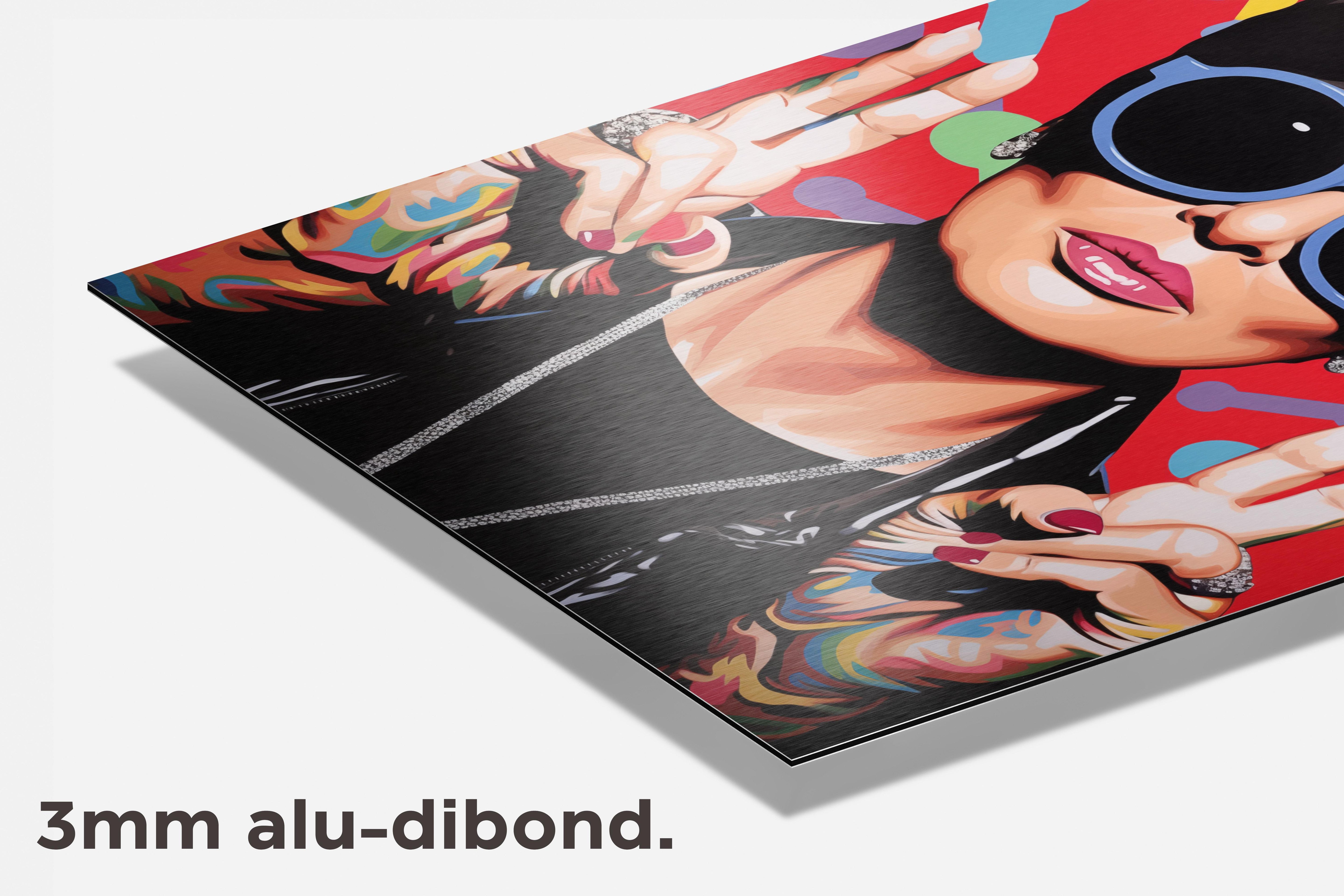 Kris Jenner Blauw dibond detail
