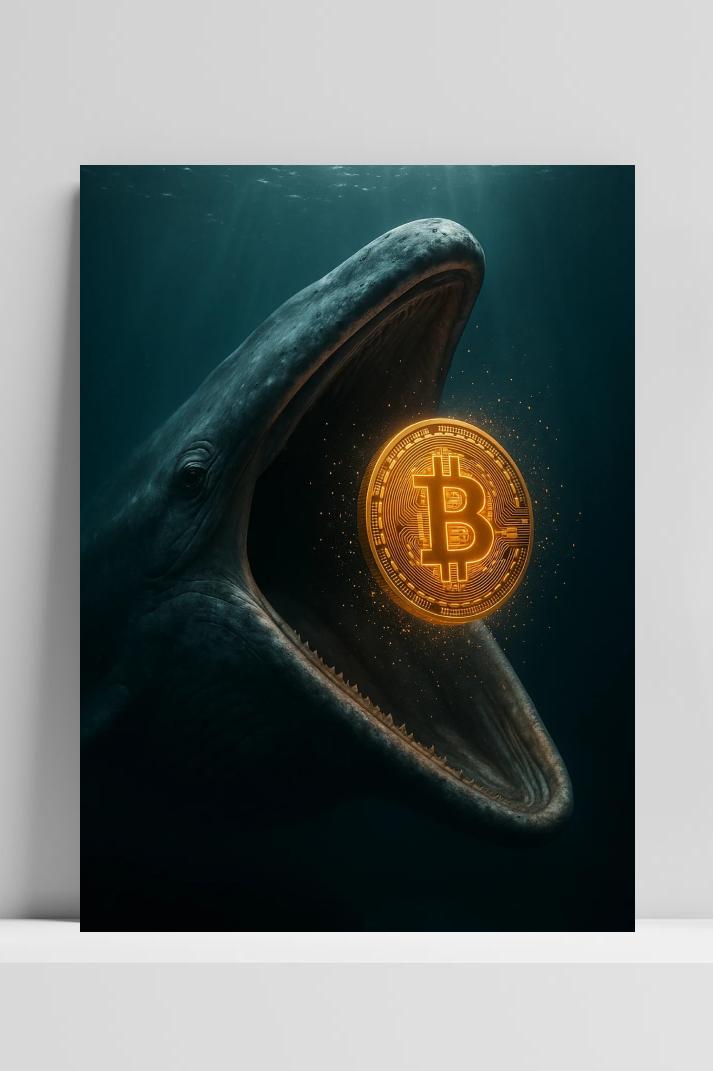 Bitcoin Whale op 3mm aluminium dibond
