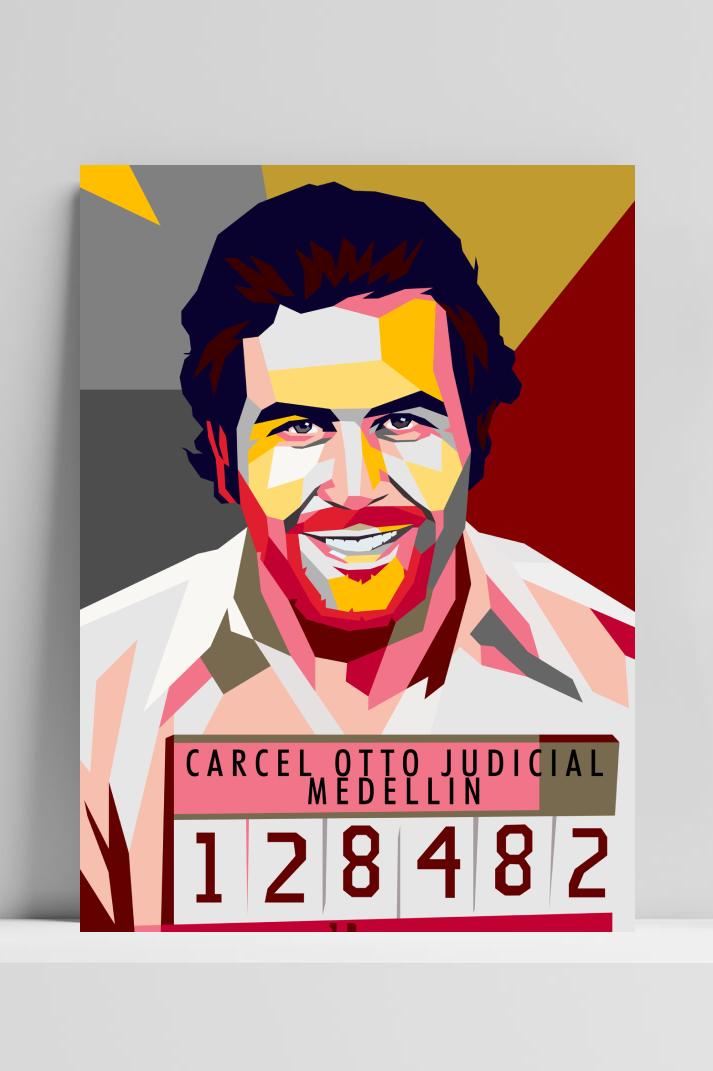 Pablo Escobar Pop op 3mm aluminium dibond