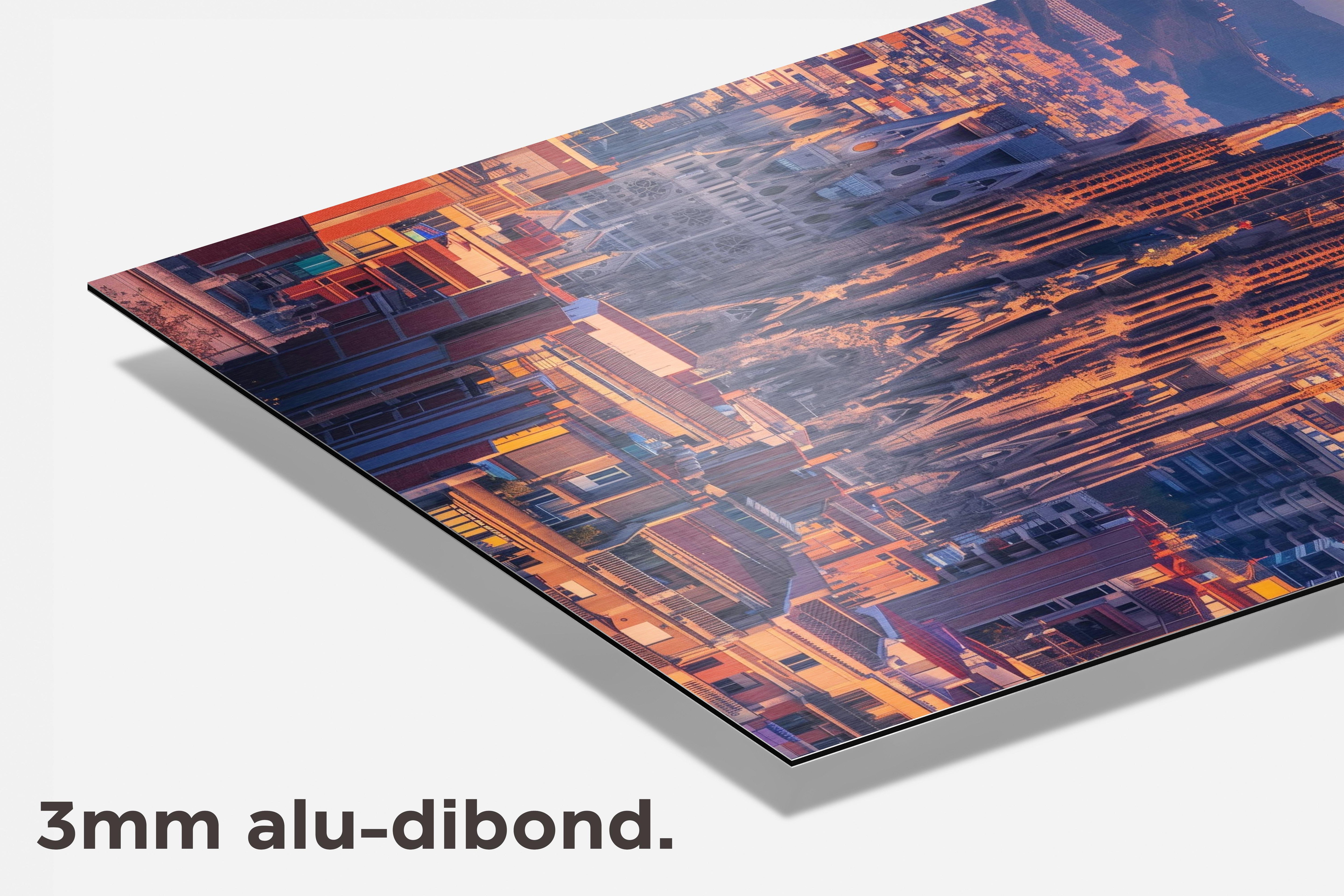 Barcelona Skyline dibond detail