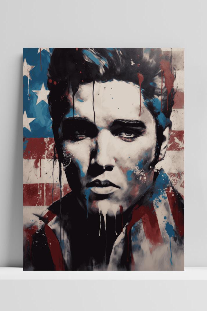 Elvis Presley USA op 3mm aluminium dibond