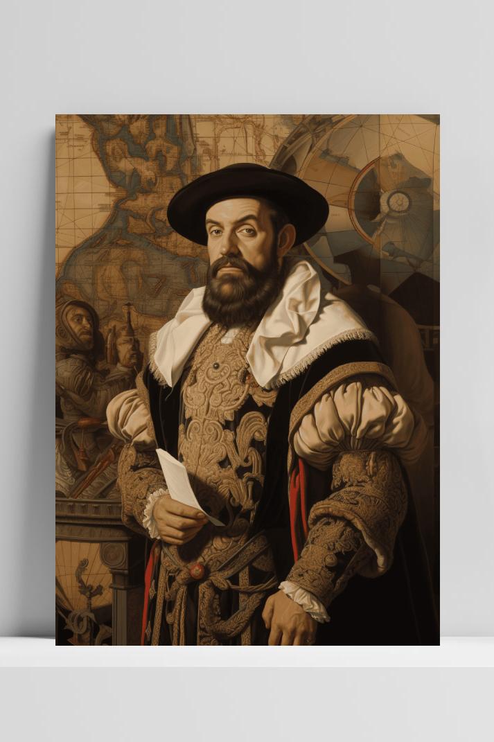 Vasco da Gama op 3mm aluminium dibond